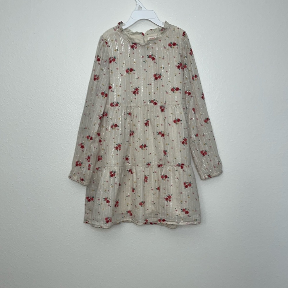 Cat & Jack Girls Mock Neck Floral Dress Sz 7/8